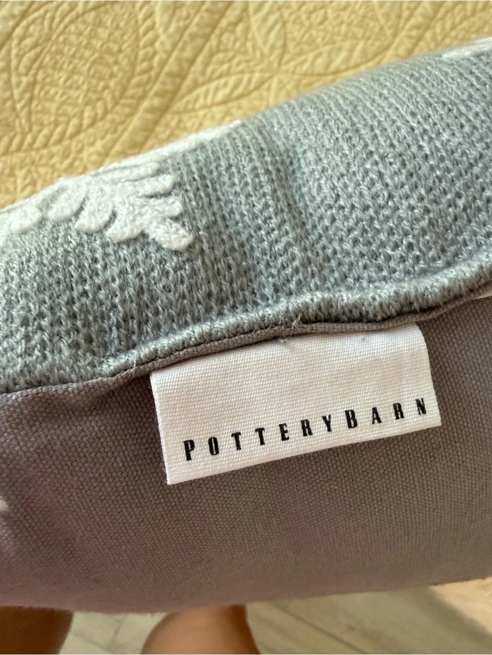 Pottery barn Holiday Snowflake Throw Pillow - Gray with White Snowflakes